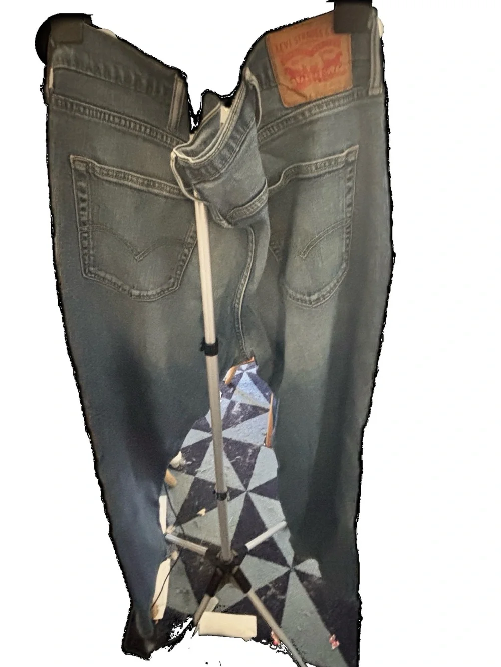 Levi's Men's Straight Jeans — Blue Denim with Tan Patch